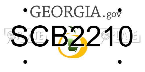 SCB2210 Georgia License Plate