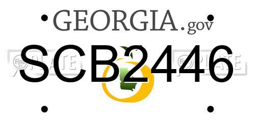 SCB2446 Georgia License Plate