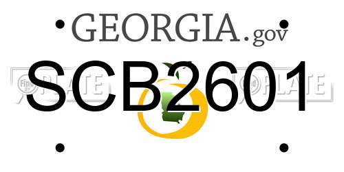 SCB2601 Georgia License Plate