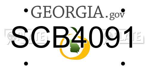 SCB4091 Georgia License Plate