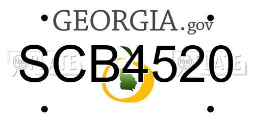 SCB4520 Georgia License Plate