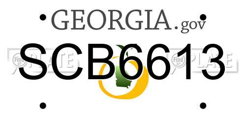SCB6613 Georgia License Plate