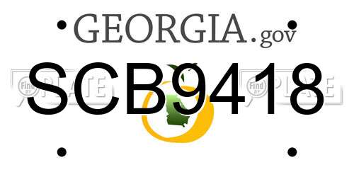 SCB9418 Georgia License Plate