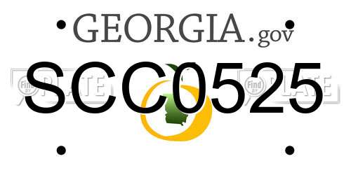 SCC0525 Georgia License Plate