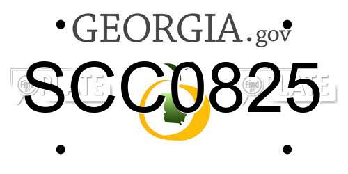 SCC0825 Georgia License Plate