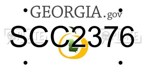 SCC2376 Georgia License Plate