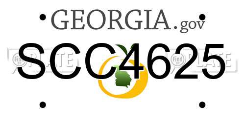 SCC4625 Georgia License Plate