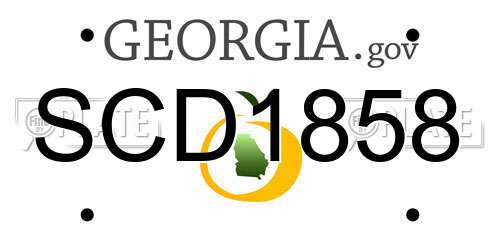SCD1858 Georgia License Plate