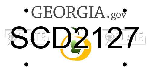 SCD2127 Georgia License Plate