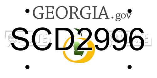 SCD2996 Georgia License Plate