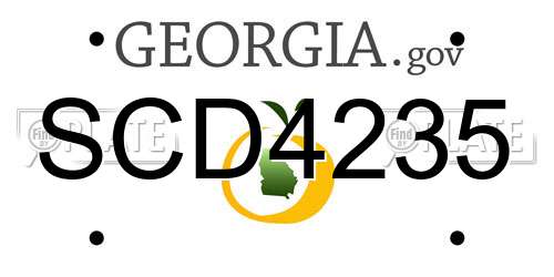 SCD4235 Georgia License Plate