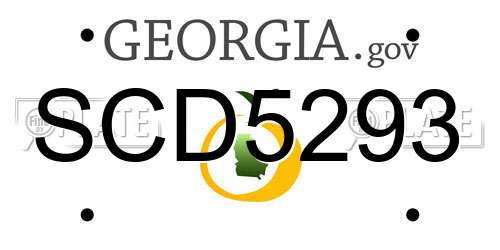 SCD5293 Georgia License Plate