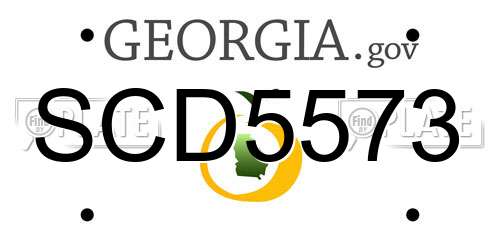 SCD5573 Georgia License Plate