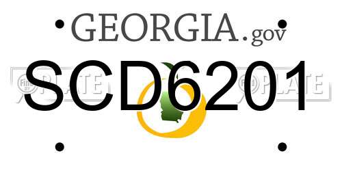 SCD6201 Georgia License Plate