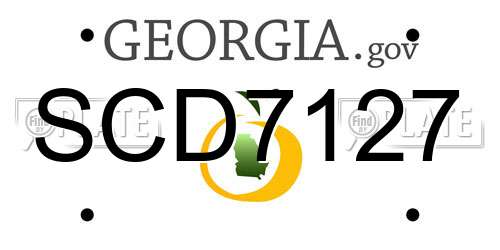 SCD7127 Georgia License Plate