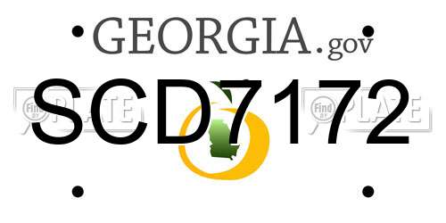 SCD7172 Georgia License Plate