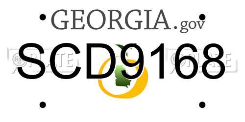 SCD9168 Georgia License Plate