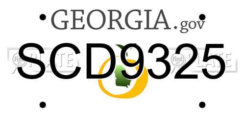 SCD9325 Georgia License Plate