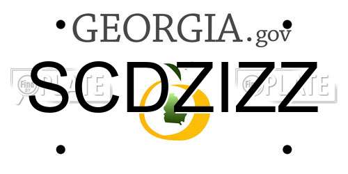 SCDZIZZ Georgia License Plate