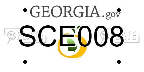 SCE008 Georgia License Plate