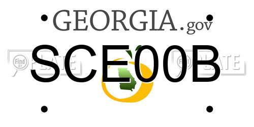 SCE00B Georgia License Plate
