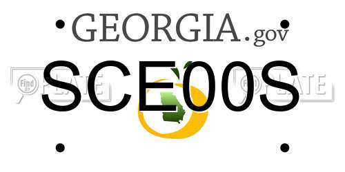 SCE00S Georgia License Plate