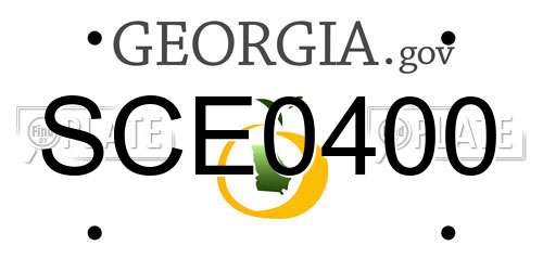 SCE0400 Georgia License Plate