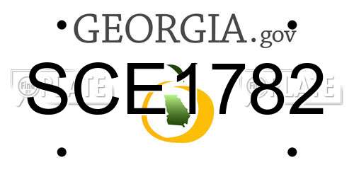 SCE1782 Georgia License Plate