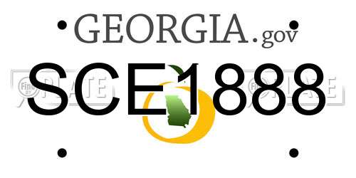 SCE1888 Georgia License Plate