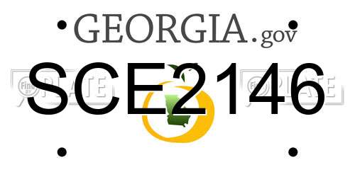 SCE2146 Georgia License Plate