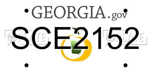 SCE2152 Georgia License Plate