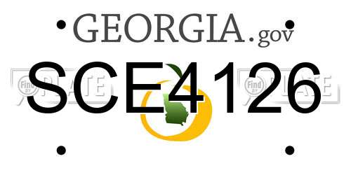 SCE4126 Georgia License Plate