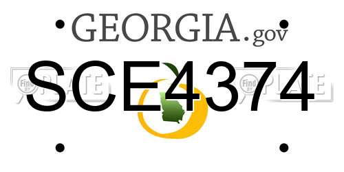 SCE4374 Georgia License Plate