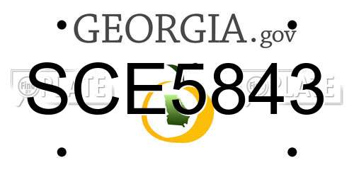 SCE5843 Georgia License Plate