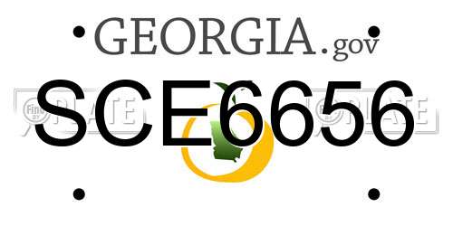 SCE6656 Georgia License Plate