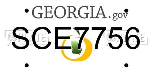 SCE7756 Georgia License Plate