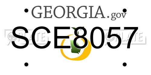 SCE8057 Georgia License Plate