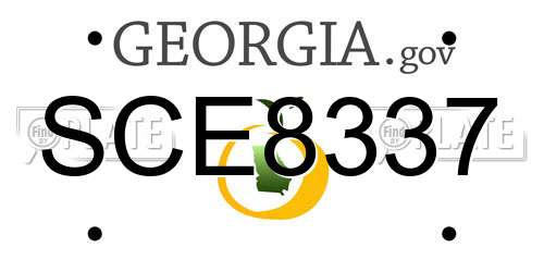 SCE8337 Georgia License Plate