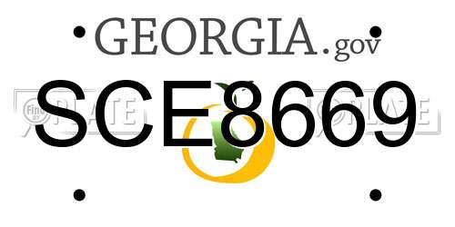SCE8669 Georgia License Plate