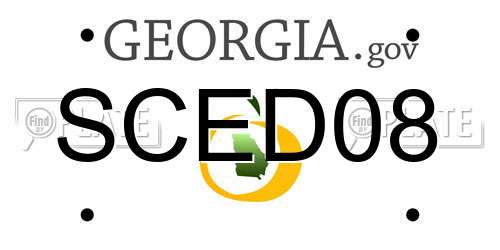 SCED08 Georgia License Plate