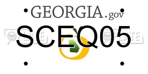 SCEQ05 Georgia License Plate