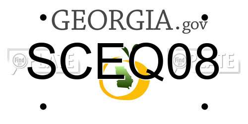 SCEQ08 Georgia License Plate