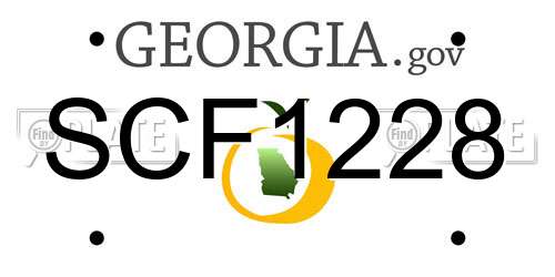 SCF1228 Georgia License Plate