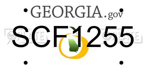 SCF1255 Georgia License Plate