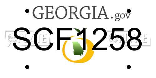 SCF1258 Georgia License Plate