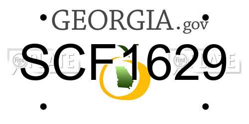 SCF1629 Georgia License Plate