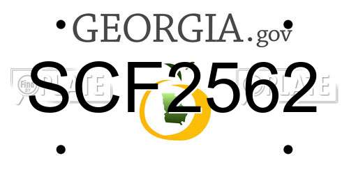SCF2562 Georgia License Plate
