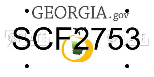 SCF2753 Georgia License Plate