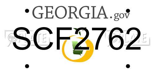 SCF2762 Georgia License Plate