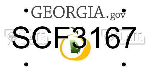 SCF3167 Georgia License Plate